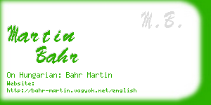 martin bahr business card